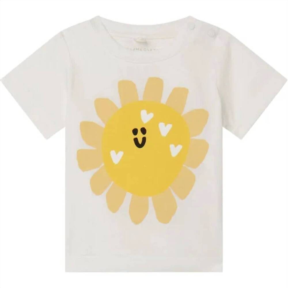 NEW STELLA MCCARTNEY baby girl sunflower face print in yellow